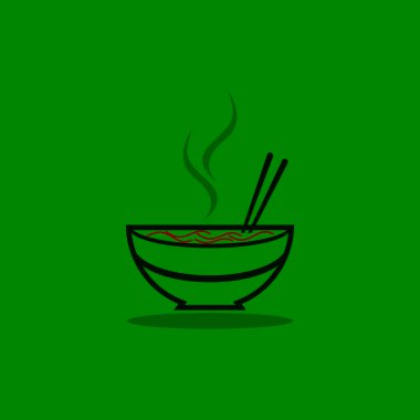 Şehriyeli şehriye kasesi logo vektör çizimi