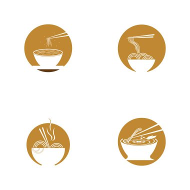 Şehriyeli şehriye kasesi logo vektör çizimi