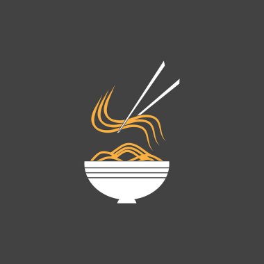 Şehriyeli şehriye kasesi logo vektör çizimi