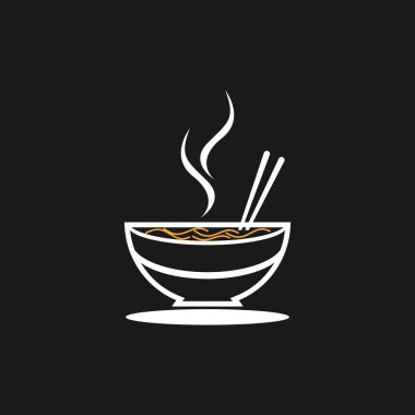 Şehriyeli şehriye kasesi logo vektör çizimi