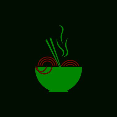 Şehriyeli şehriye kasesi logo vektör çizimi