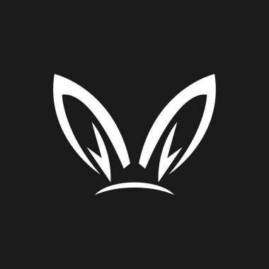 Tavşan logo vektör sanat şablonu çizimi