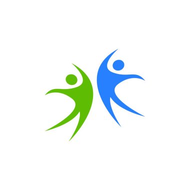 Sağlık Halkı Yaşam Logosu Vektörü İllüstrasyonu