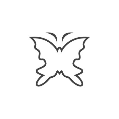 Siyah siluet kelebek simgesi ve sembol vektörü