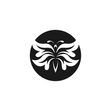 Siyah siluet kelebek simgesi ve sembol vektörü