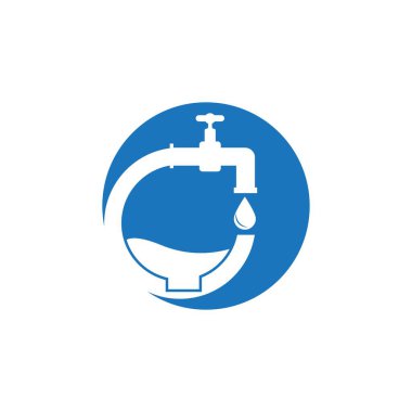 Tesisat hizmeti logo vektör şablonu çizimi