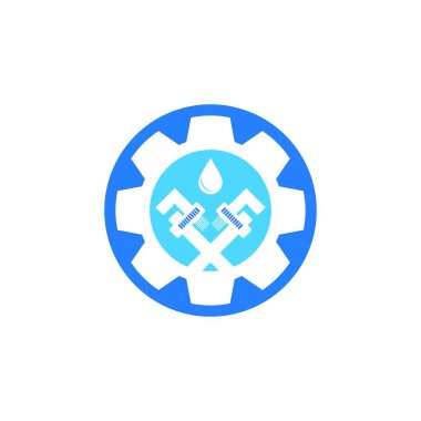 Tesisat hizmeti logo vektör şablonu çizimi