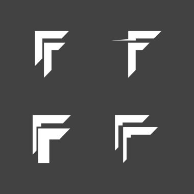 F harf logo vektör şablonu