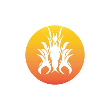 Ateş Alevi Logosu Vektör Şablonu İllüstrasyonu