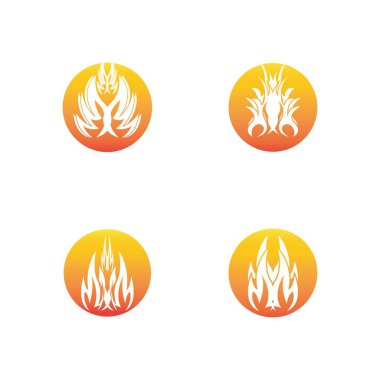 Ateş Alevi Logosu Vektör Şablonu İllüstrasyonu