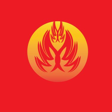 Ateş Alevi Logosu Vektör Şablonu İllüstrasyonu