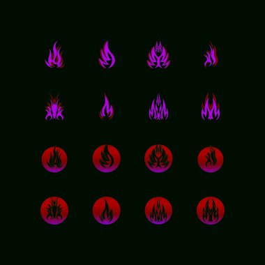 Ateş Alevi Logosu Vektör Şablonu İllüstrasyonu