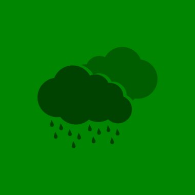 Yağmur simgesi ve sembol vektör şablonu çizimi