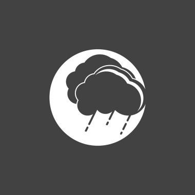 Yağmur simgesi ve sembol vektör şablonu çizimi