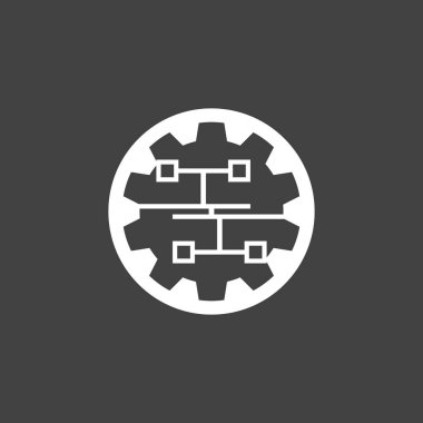 Business Technology Logo Vektör Şablonu İllüstrasyonu