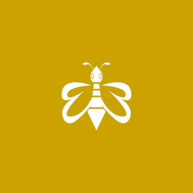 Arı Simgesi ve Sembol Vektör Şablonu İllüstrasyonu