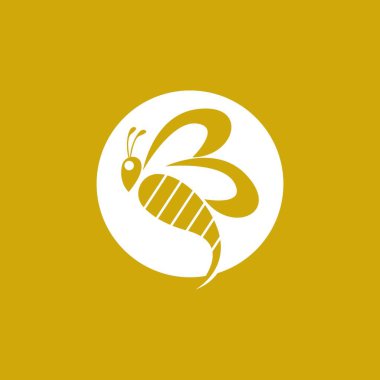 Arı Simgesi ve Sembol Vektör Şablonu İllüstrasyonu