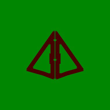 Üçgen korsan simgesi ve sembol vektör şablonu 