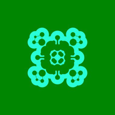 Molekül Logo Vektör Şablonu İllüstrasyonu