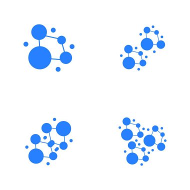 Molekül Logo Vektör Şablonu İllüstrasyonu