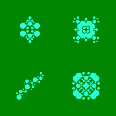 Molekül Logo Vektör Şablonu İllüstrasyonu