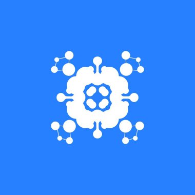 Molekül Logo Vektör Şablonu İllüstrasyonu