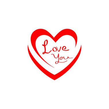 Kalp vektör simgesi ve sembol çizimini sev