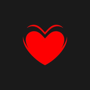 Kalp vektör simgesi ve sembol çizimini sev