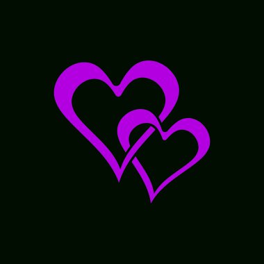 Kalp vektör simgesi ve sembol çizimini sev