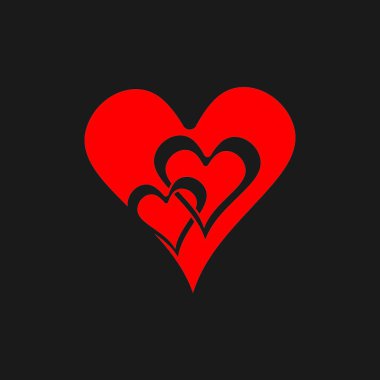 Kalp vektör simgesi ve sembol çizimini sev