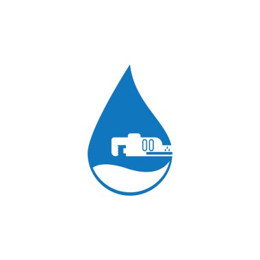 Tesisat Servis Logosu ikonu tasarım şablonu. Tesisat hizmeti logosu. Tesisat hizmeti logosu yaratıcı vektör çizimi