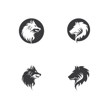 Wolf Logo şablonu vektör çizim tasarım