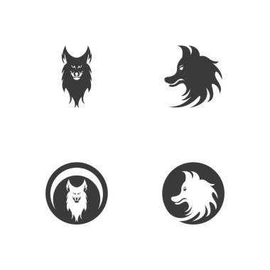 Wolf Logo şablonu vektör çizim tasarım