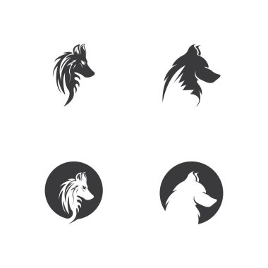 Wolf Logo şablonu vektör çizim tasarım