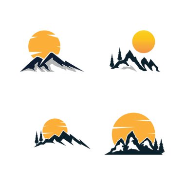 Güneş Dağı vektör şablonu çizimi