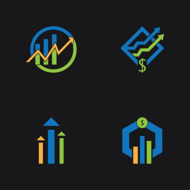 İş finansmanı ve pazarlama logosu Vektör illüstrasyon tasarımı