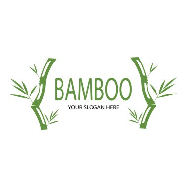 Bambu Bitki Simgesi ve Sembol vektör şablonu İllüstrasyonu