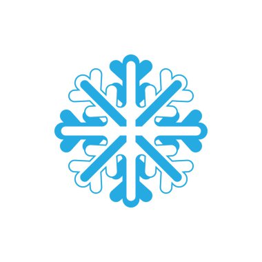 Kar Tanesi kış simgesi ve sembol vektör şablon resimlemesi