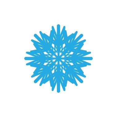 Kar Tanesi kış simgesi ve sembol vektör şablon resimlemesi