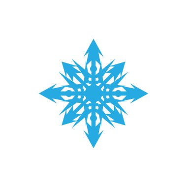 Kar Tanesi kış simgesi ve sembol vektör şablon resimlemesi