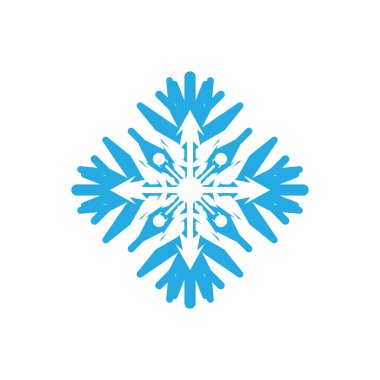 Kar Tanesi kış simgesi ve sembol vektör şablon resimlemesi
