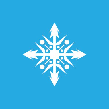 Kar Tanesi kış simgesi ve sembol vektör şablon resimlemesi