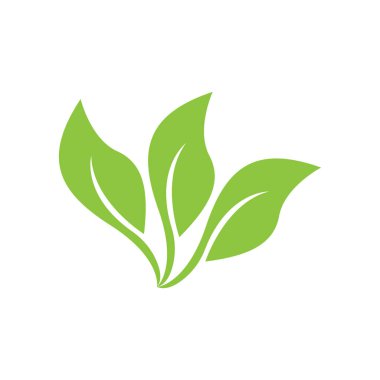 Yeşil Yaprak simgesi ve Sembol Vektör Şablonu İllüstrasyonu