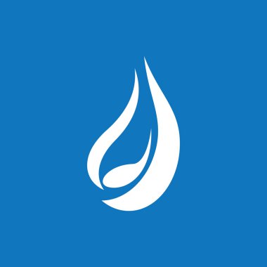 Su damlası simgesi ve sembol vektör şablonu çizimi