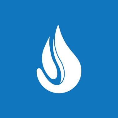 Su damlası simgesi ve sembol vektör şablonu çizimi