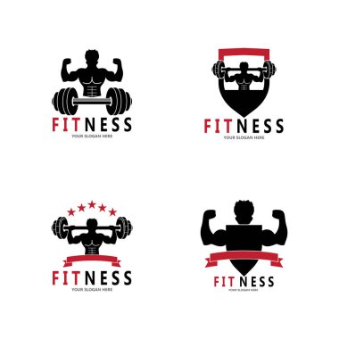 Fitness simgesi bir d sembolü şablon çizimi