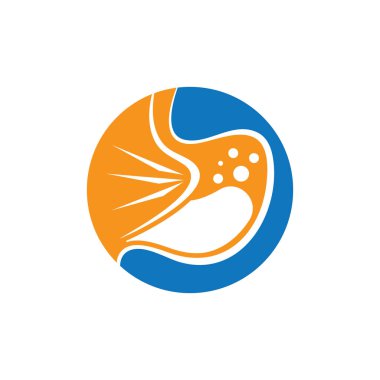 Mide Sağlığı Simgesi ve Sembol Şablonu İllüstrasyonu