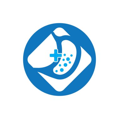 Mide Sağlığı Simgesi ve Sembol Şablonu İllüstrasyonu