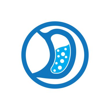 Mide Sağlığı Simgesi ve Sembol Şablonu İllüstrasyonu