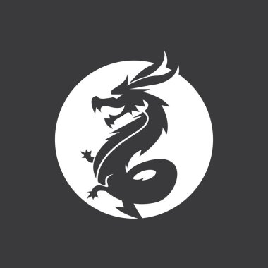 Dragon vektör resimleme logo şablonu